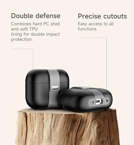 Image of SURITCH for AirPods Pro 3 Case (2025), Magnetic Lock Bumper Cases Compatible with Airpods Pro 3rd Generation, Rugged Protective Cover with Stylish Hanging Lanyard Cases for Women Men, Black