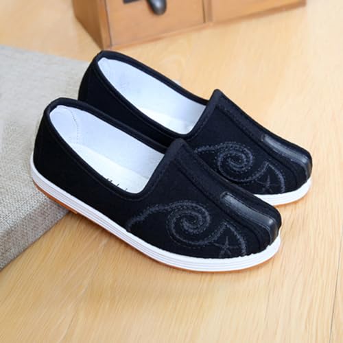 Kid Old Beijing Kung Fu Cloth Shoes Flats Embroidery Rubber Sole Chinese Traditional Unisex4