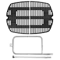 Grill Replacement Parts Kit for Weber Q300 Q320 Q3000 Q3200 Gas Grills, 7646 Cast Iron Cooking Grates and 65032 Grill Burner for Weber 424001 426001 57060001 586002 Grills Models