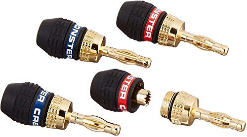 Monster Cable QL GMT-H MKIII EFS QuickLock MKII Gold Banana Connectors for Easy Self Crimping Terminations: Corrosion-Resistant 24K Gold-Plated Connectors