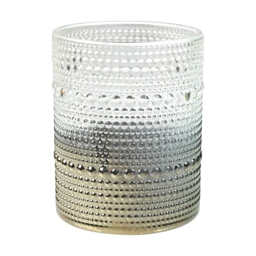 Image of Kookee Jupiter Vintage Hobnail Bubble Glass Double Old Fashioned Whiskey Tumbler | Cocktail Drinking Glasses Set of 6 | 300ml Textured Barware (12227)