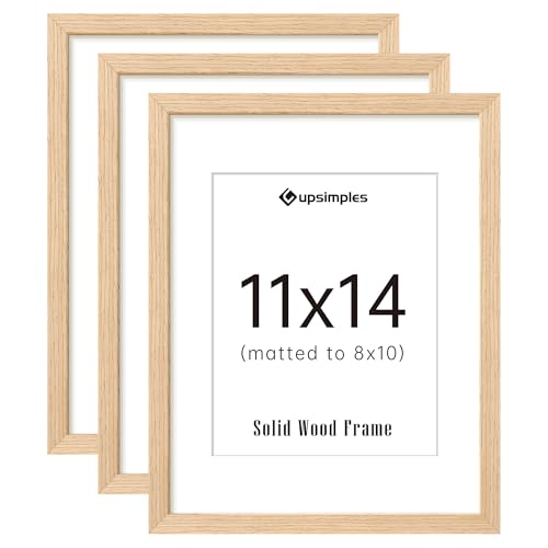 upsimples 11x14 Picture Frame Solid Wooden Nursery Wall Frames Set of 3