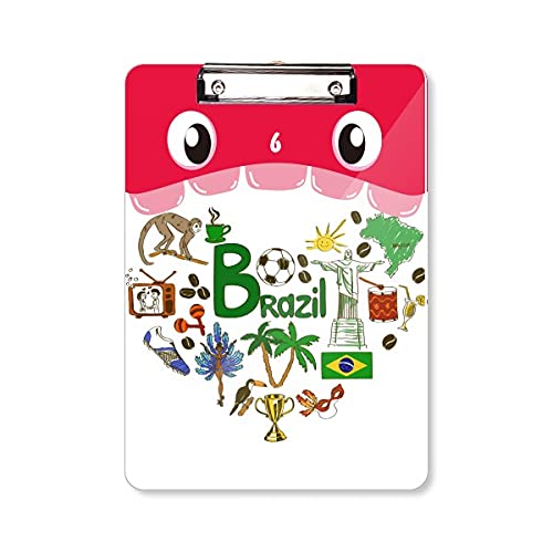 Drapeau national Brésil coeur bloc-notes A4 pour exprimer votre passion