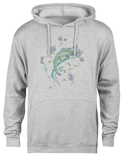 Pull à capuche gris unisexe Camaleones Y Orquídeas décontracté
