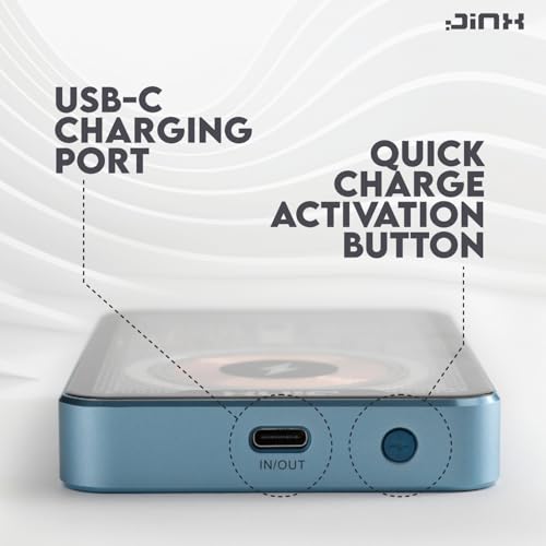 Image of JINX Alpha Pro Wireless Magnetic Powerbank with Retro Video Game|Classic Built-in Retro Games with Powerbank|8000mAh 15W Magsafe Compatible Power Bank Fast Charging for iPhone, Android (Pink)