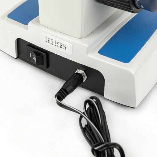 Image of AmScope M158C-2L-E Digital Cordless Compound Monocular Microscope, WF10x and WF25x Eyepieces, 40x-1000x Magnification, Upper and Lower LED Illumination with Rheostat, Brightfield, Single-Lens Condenser, Coaxial Coarse and Fine Focus, Plain Stage, 110V or Battery-Powered, Includes 0.3MP Camera and Software