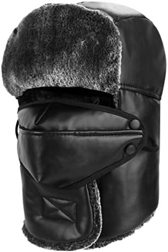 Trooper Trapper Hat Winter Windproof Ski Hat with Ear Flaps and Mask Warm Hunting Hats for Men Women
