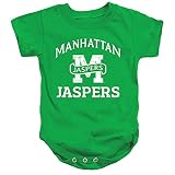 Manhattan College Official Manhattan Jaspers Logo Unisex Infant Snap Suit for Baby,Kelly Green, 12 Months
