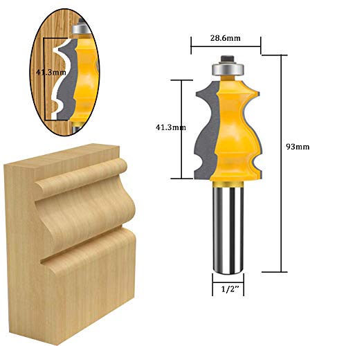 Taiwain 1/2 Inch Shank Router Bit Set 5Pcs Architectural Picture Frame Molding Bits, Wood Milling Cutter Router, Woodworking Miter Carbide Cnc Cutting Tool For Doors, Tables(F-Xt1-2) #TOP3