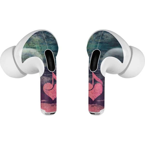 Skinit Decal Audio Skin Compatible with Apple AirPods Pro (2rd Gen, 2022) - Skinit Originally Designed Rustic Musical Heart Design