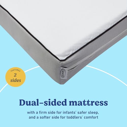 Image of Graco Essentials 6-Inch Dual-Sided Crib & Toddler Mattress - Made in the USA, Firm Support for Infants & Toddlers, GREENGUARD Gold Certified Baby Crib Mattress, Premium Removable Soft Waterproof Cover