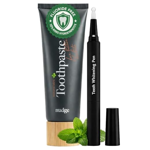 Nudge Kit De Clareamento, Pasta Dente Com 10% Nano Hidroxiapatita (113 G, Menta) E Caneta Gel Dental (2 Ml), Sem Flúor, Seguro Para Esmalte, Antissensível, Controle Placa Bacteriana, Clareia Fortale
