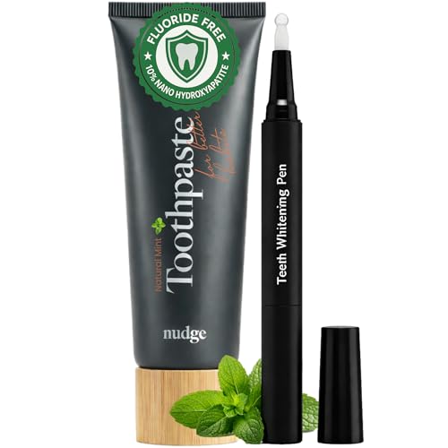 Nudge 10% Nano Hydroxyapatite Toothpaste, Enamel Friendly Advanced Clean, Fluoride Free & SLS Free, Natural Mint, 4.5 oz (Pack of 2)