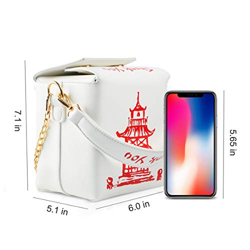 Chinese Takeout Shoulder Bag Purse for Women Tote Handbag with 2pcs Straps4