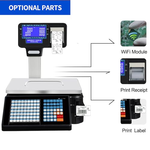 Báscula electrónica comercial con impresora y pantalla doble miniatura 4