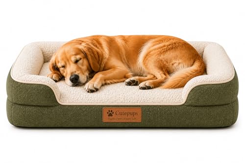 Image of Cutepups Orthopedic Dog Bed Medium Size (M) - Soft Plush Washable Bed for Medium Dogs