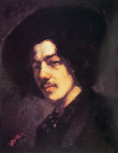 Pintura murales lienzo de alta calidad: Retrato de Whistler vintage para decoración, 60x90cm