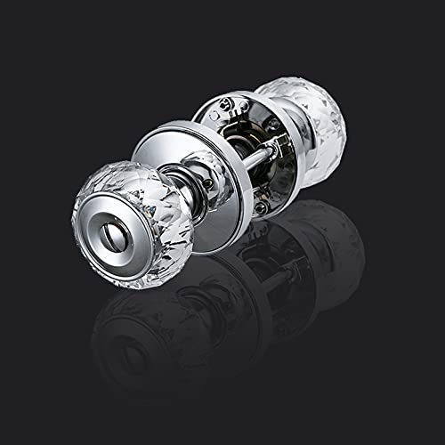 Nb_Hardware Privacy Glass Door Knob With Lock, Crystal Knob, Diamond Vintage Hd Cystal Ball Serieshd (1, [Lock No Key Required], Polished Chrome#32) #TOP2