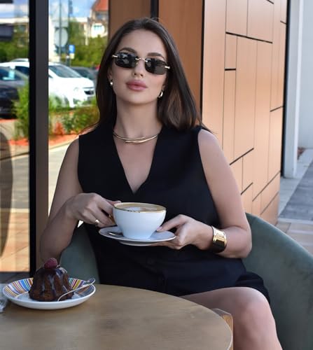 SDINM Fashion Rectangle Rimless Sunglasses for Men Women Frameless Tinted Lens Sun Glasses Shades2