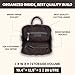 VILENCA HOLLAND 12.5 Inch Genuine Leather Backpack for Women and Men, Black Leather Backpack with Adjustable Shoulder Strap