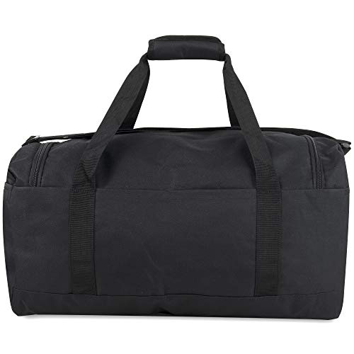 39 Liter 22 Inch Duffle Bag - Large Canvas Weekender Duffle Bags for Men, Women for Travel, with Shoes Compartment (Basic Black)