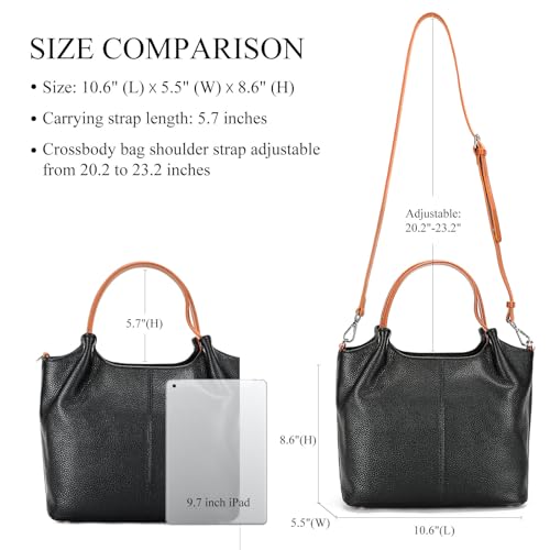 Image of Genuine Leather Women Handbags and Purses Designer Medium Tote Bag Fashion Shoulder Crossbody Satchel Hobo Bag