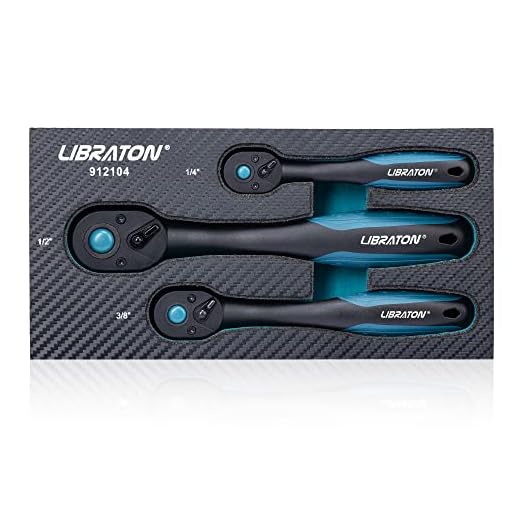 LIBRATON 3-Piece Ratchet Wrenches, 1/4