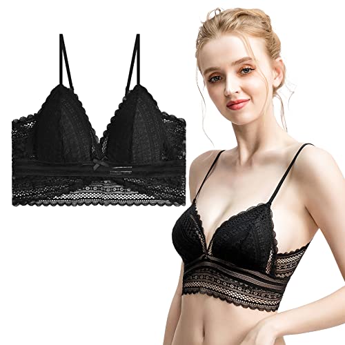 Rückenfreier BH Unsichtbar Triangel Spitze BH U-Förmiger Rücken BH Tief V-Ausschnitt Bralette für Brautkleider (as3, Cup_Band, s, a, Regular, Regular, L) Cover