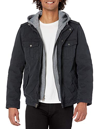 Image of Levi's Men's Washed Cotton Hooded Military Jacket (Regular & Big & Tall Sizes)