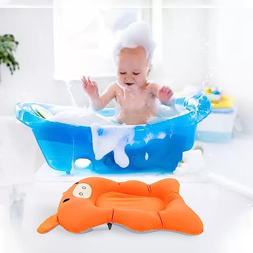 Image of Baby Bath Support Cushion, Floating Adjustable Soft Bath Pillow, Cushioned Support Parent Assist Tray Infant Bath Support Seat Baby Bath Pillow for Newborn Infants (Orange)