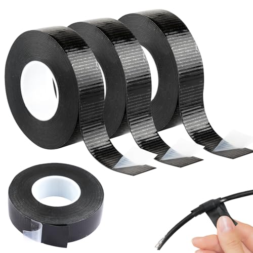 Svalor 4 rollos de cinta aislante autosoldable, negro, 5 m x 23 mm x 0,8 mm, resistente al agua, cinta vulcanizadora para reparación y agrupamiento