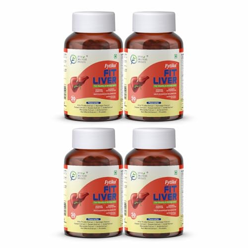 Image of Fytika Liver Detox Supplement Tablets with Milk Thistle Kalmegh Haldi | Supports Fatty Liver Cleanse Digestion Metabolism | Herbal Liver Care for Men Women | 120 Tablets Pack of 4