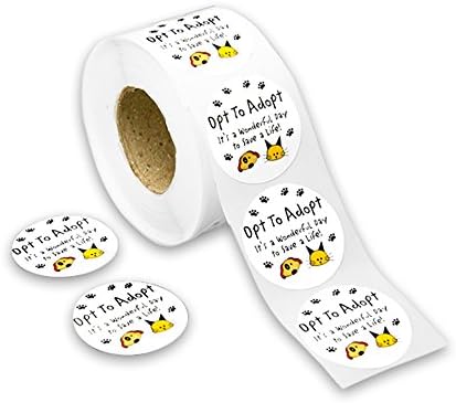 Black Paw Print Opt to Adopt Stickers for for Animal Rights Fundraisers, Animal Abuse Prevention, & Animal-Themed Events - Stickers for Pet Lovers, Pet Businesses, Animal Clinics, Labels, Scrapbooks and More! (250 Stickers)