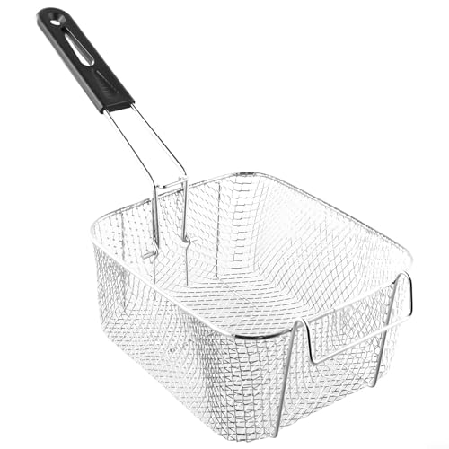 Cesta para Freidora de Acero Inoxidable con Recubrimiento de Níquel para Mini Brochetas, Papas Fritas y Pescado, 20.5 x 18.5 x 10.5 cm, Compatible con Freidoras de 10L y 20L miniatura 1