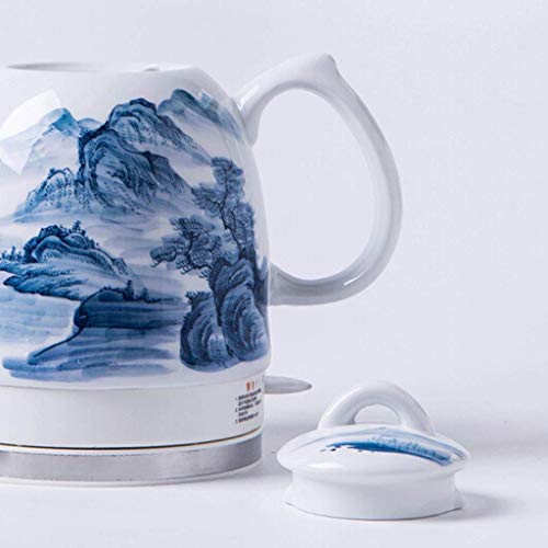 Tetera Eléctrica Cerámica Azul y Blanca 1.2L miniatura 3