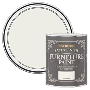Rust-Oleum Off White Furniture Paint in Satin Finish - Antique White 750ml