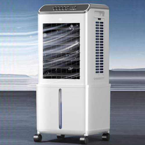 GWFBLID Enfriador Evaporativo y Ventilador Aire Acondicionado Portátil con Tanque de Agua Extraíble de 10L 3 Modos 3 Velocidades Temporizador 24h Enfriador de Aire Portátil para Casa y Oficina