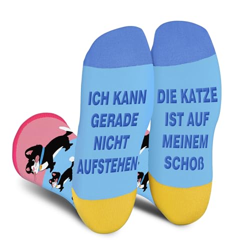 Lustige Socken für Frauen Mama Teenager Mädchen Oma Freundin SieI Cant Get Up Right Now The Cat Is On My Lap-Niedliche Verrückt Flippig Niedlich Valentinstag Muttertag Weihnachtsstrumpf Geschenke