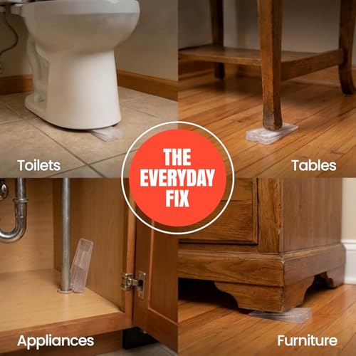 Image of Wobble Wedges Flexible Plastic Leveling Shims Made in the USA The Original Flexible Plastic Shims for Leveling Furniture, Tables, Toilets, Appliances & Other Home Improvement Projects Clear, 10-Pack