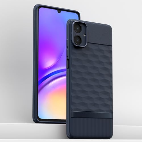 Image of Pikkme Back Cover for Samsung Galaxy M05 / A05 / F05 Camera Protection 3D Hexa Cube Design Silicone Protective Bumper Case (Blue)