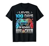 Level 100 Days of School Unlocked Gamer Video Games Boys T-Shirt