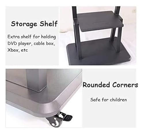 Soporte móvil para TV con ruedas y estantes ajustables miniatura 4