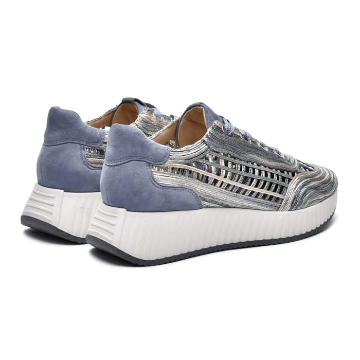 Softwaves Women's 8.95.01.019 Ardi Denim Multi Raffia Sneakers, Multi Suede Raffia - 38.5 M (EU), 7.5 (US)3