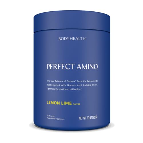 Image of BodyHealth PerfectAmino - BCAA and EAA Powder for Pre and Post Workout - Amino Acid Energy Drink for Men and Women to Support Lean Muscle and Recovery - Lemon Lime - 120 Servings