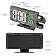 OQIMAX Projektionswecker, Wecker Digital mit Projektion, Projektionsuhr mit Temperatur und Luftfeuchtigkeit, 180°Projektor, Digitalerwecker mit 7,8 LED Spiegelbildschirm, Snooze, 4 Helligkeit Dimmbar