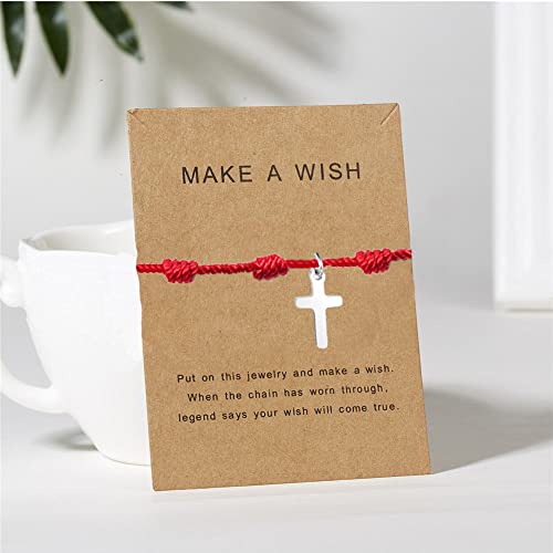 Cross Bracelet For Women Men Handmade Braided Red Rope 7 Knots Strings Bracelet Girls Lucky Jewelry #TOP2