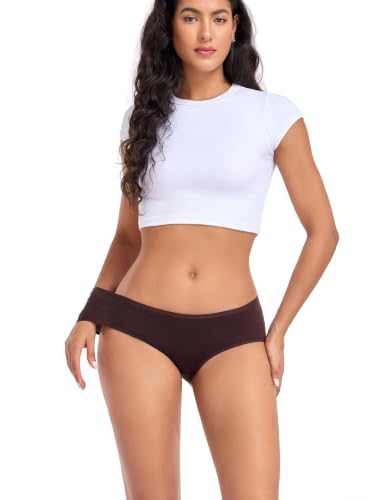 Image of Cotton Hipster Panties for Women Mid Rise Underwear Full Coverage Soft Ladies Underwear Pack