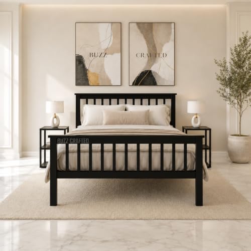 Image of Single Size Metal Bed Frame | SingleSize Metal Bed | Heavy Duty Iron Bed | Steel Bed Single Size | Metal Platform Bed | Single Cot | Iron Cot Single | Metal Slats |No Box Spring Needed |Black