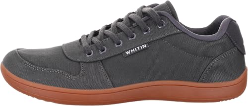 Image of WHITIN Men's Wide Barefoot Shoes | Stylish Canvas Minimalist Sneakers | Zero Drop Sole