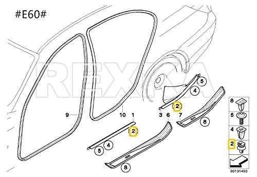 Miniatura 8 de Rexka 20 piezas de retenedores de placa de desgaste con sellador de nailon marrón para BMW 51477117532 1 3 5 Series E90 E60 F30 E90
